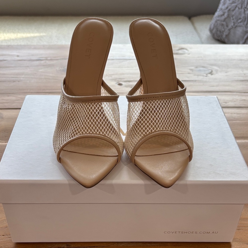 Covet Beige Mesh Women's Heels